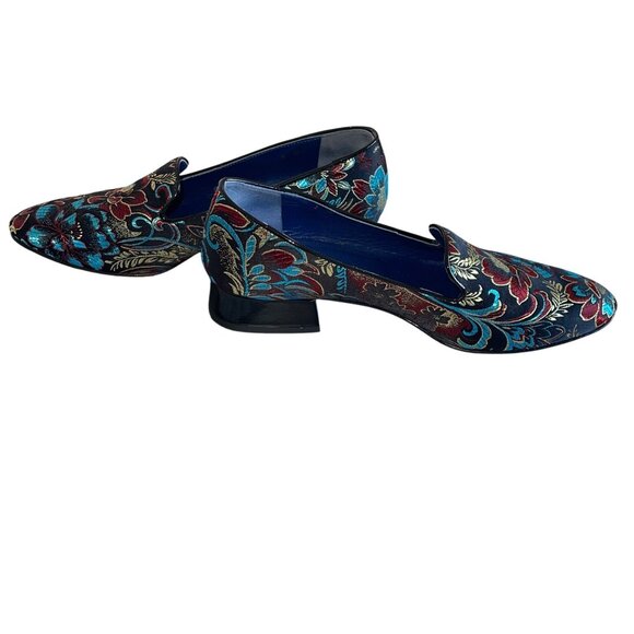 Valentina Ragoni Womens Loafer Size 8 Jacquard Floral Pattern Slip On Casual - Picture 3 of 16